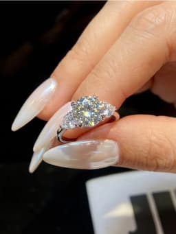 Fashion 3CT Big Certified Moissanite Diamond Engagement Rings for Women Double Heart Zircon Eternity Anniversary Jewelry