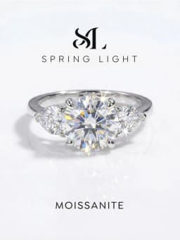 Fashion 3CT Big Certified Moissanite Diamond Engagement Rings for Women Double Heart Zircon Eternity Anniversary Jewelry