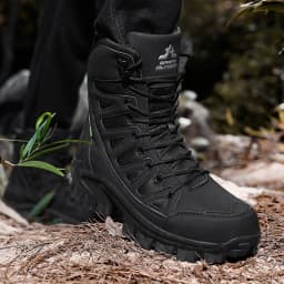 New High Quality Leather Men's Work Boots High Help Men Desert Combat Boots Outdoor Non-slip Hiking Shoes Men Motorcycle Boots
