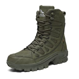 New High Quality Leather Men's Work Boots High Help Men Desert Combat Boots Outdoor Non-slip Hiking Shoes Men Motorcycle Boots