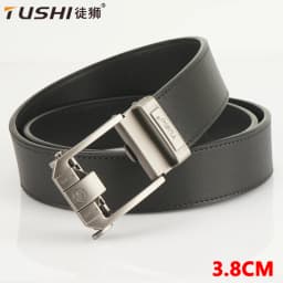 TUSHI New 3.8CM Military Belt for Men Sturdy Nylon Metal Automatic Buckle Leather Belts Tactical Outdoor Girdle IPSC Accessories