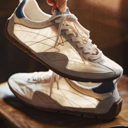 MADEN Men Vintage Low-top GATS Sneakers White Canvas Breathable Lightweight Soft Sole Classic Retro Casual Summer Shoes