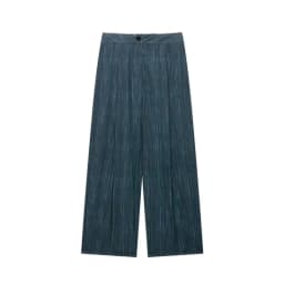 HipSeam Women's Striped Pants Set 2 Pieces Set New 2026 Summer High Neck Button Blazer Wide Leg Trousers Two Piece Female Outfit
