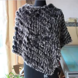 new arrival Hot Sale Real Fur Pashmina Shawls For Female Handmade Knitted Rabbit Fur Poncho Women Fur Shawl Winter