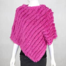 new arrival Hot Sale Real Fur Pashmina Shawls For Female Handmade Knitted Rabbit Fur Poncho Women Fur Shawl Winter
