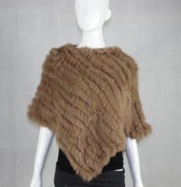 new arrival Hot Sale Real Fur Pashmina Shawls For Female Handmade Knitted Rabbit Fur Poncho Women Fur Shawl Winter