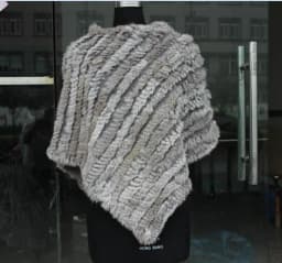 new arrival Hot Sale Real Fur Pashmina Shawls For Female Handmade Knitted Rabbit Fur Poncho Women Fur Shawl Winter