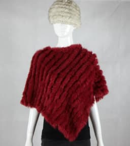 new arrival Hot Sale Real Fur Pashmina Shawls For Female Handmade Knitted Rabbit Fur Poncho Women Fur Shawl Winter