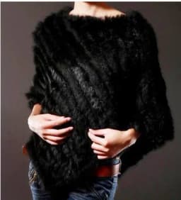 new arrival Hot Sale Real Fur Pashmina Shawls For Female Handmade Knitted Rabbit Fur Poncho Women Fur Shawl Winter
