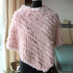 new arrival Hot Sale Real Fur Pashmina Shawls For Female Handmade Knitted Rabbit Fur Poncho Women Fur Shawl Winter