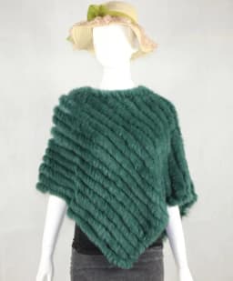 new arrival Hot Sale Real Fur Pashmina Shawls For Female Handmade Knitted Rabbit Fur Poncho Women Fur Shawl Winter