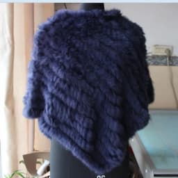 new arrival Hot Sale Real Fur Pashmina Shawls For Female Handmade Knitted Rabbit Fur Poncho Women Fur Shawl Winter