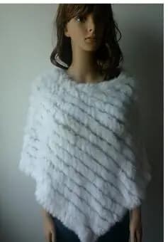 new arrival Hot Sale Real Fur Pashmina Shawls For Female Handmade Knitted Rabbit Fur Poncho Women Fur Shawl Winter