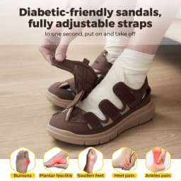 FitVille Summer Men's Wide Width Casual Diabetic Sandals, Lightweight Open Toe Sandals Built-in Arch Support, Effective Foot Pain Relief for Plantar Fasciitis, for Wide & Swollen Feet