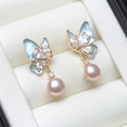 Genuine White Natural Freshwater Pearl Earrings Women,Dangle 925 Silver Pearl Earrings Wife Mother Anniversary Gift Black Purple