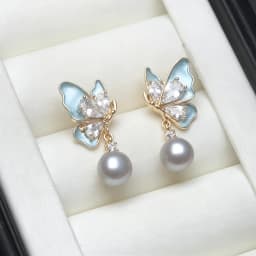 Genuine White Natural Freshwater Pearl Earrings Women,Dangle 925 Silver Pearl Earrings Wife Mother Anniversary Gift Black Purple