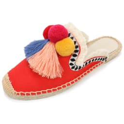 Women's Slippers Espadrilles Fluffy Ball Mule Slides Sale - Rubber Hemp Shoes Outside Spring women sandals