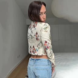 Vintage Floral Printed Cropped Military Jacket Women Stand Neck Braid Embellished Short Coat Royal Style Outerwear Street Blazer