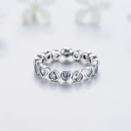 Modian Fashion Classic Cubic Zirconia Jewelry Real 925 sterling silver Love Hearts Ring Eternity Simulated Ring Bands Jewelry