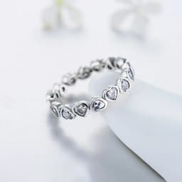 Modian Fashion Classic Cubic Zirconia Jewelry Real 925 sterling silver Love Hearts Ring Eternity Simulated Ring Bands Jewelry