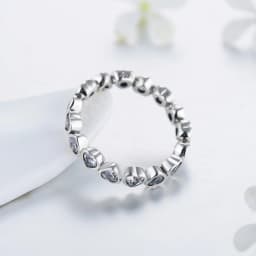 Modian Fashion Classic Cubic Zirconia Jewelry Real 925 sterling silver Love Hearts Ring Eternity Simulated Ring Bands Jewelry
