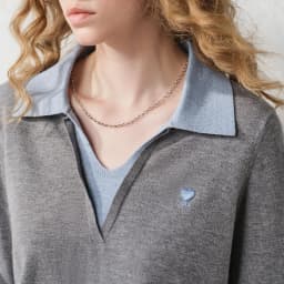 TOYOUTH Women's Fitted Polo Neck Knitwear 2026 Autumn New Contrast Color V-Neck College Style Long Sleeve Top