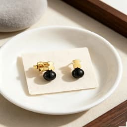 Shiny Bear Huggie Earrings Chic Daily Accessory Easy To Match Clothes Lovely Gift For Female Friends