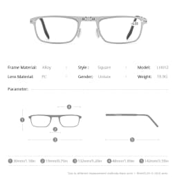 FONEX High Quality Folding Reading Glasses Men Women Foldable Presbyopia Reader Hyperopia Diopter Eyeglasses Screwless LH012