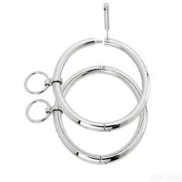 Polished Shining Stainless Steel Lockable Wrist Ankle Cuffs Bangle Bracelet With Removable O Ring Lock Screw Key