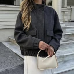 Casual Stand Collar Loose Jacket Zipper Button Pocket Long Sleeve Locomotive Windbreaker 2026 Spring Fall NEW Fashion Outerwear