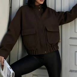 Casual Stand Collar Loose Jacket Zipper Button Pocket Long Sleeve Locomotive Windbreaker 2026 Spring Fall NEW Fashion Outerwear