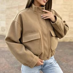 Casual Stand Collar Loose Jacket Zipper Button Pocket Long Sleeve Locomotive Windbreaker 2026 Spring Fall NEW Fashion Outerwear