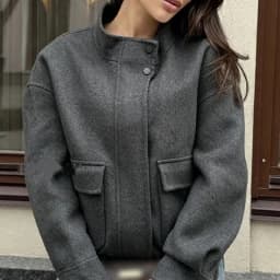 Casual Stand Collar Loose Jacket Zipper Button Pocket Long Sleeve Locomotive Windbreaker 2026 Spring Fall NEW Fashion Outerwear