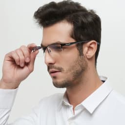 Men Titanium Alloy Eyeglasses Frame for Male Eyewear Flexible Temples Legs IP Electroplating Alloy Material Full Rim Half Rim
