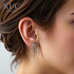 925 Sterling Silver Stacked Earrings Triple Hoop Illusion Series Girls Dangle Zircon Tassel Personalized Drop Earring for Women