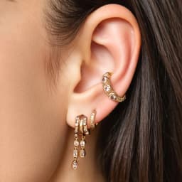 925 Sterling Silver Stacked Earrings Triple Hoop Illusion Series Girls Dangle Zircon Tassel Personalized Drop Earring for Women