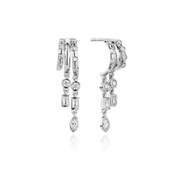 925 Sterling Silver Stacked Earrings Triple Hoop Illusion Series Girls Dangle Zircon Tassel Personalized Drop Earring for Women