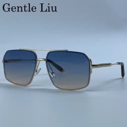 Oversized Square Sunglasses Men 2026 Luxury Brand Gold Metal Frame Double Bridge Sun Glasses Male Vintage Fashion Driving Shades