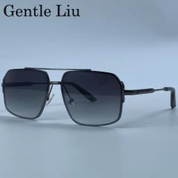 Oversized Square Sunglasses Men 2026 Luxury Brand Gold Metal Frame Double Bridge Sun Glasses Male Vintage Fashion Driving Shades