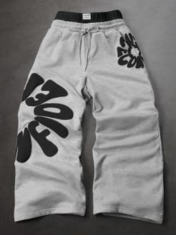 Men's Oversized Streetwear Sweatpants Brand Contrast Waist 3D Puff Letter Print Polyester Gray Multi Color Pants S-2XL All Size