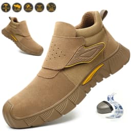 Durable Men's Safety Shoes Fashion Men's Work Boots Anti Smash Piercing Resistant Factory Outdoor Comfort Footwear For Men
