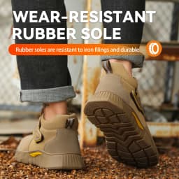 Durable Men's Safety Shoes Fashion Men's Work Boots Anti Smash Piercing Resistant Factory Outdoor Comfort Footwear For Men