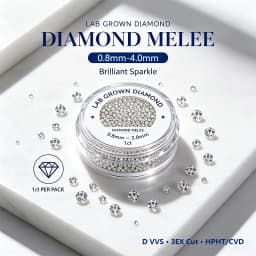 D VVS-VS Top Melee Lab Grown Diamonds 0.8mm ~ 4mm HPHT Full Cut VVS-VS Loose Diamond Wholesale