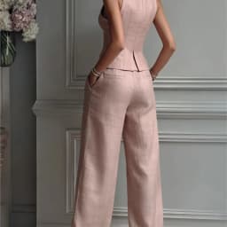 2026 Summer Women Two Piece Set Single-breasted Sleeveless Vest Top And Trousers Pants Set Suit Office Ladies Suits