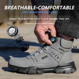 Steel Toe Safety Shoes Men Anti-puncture Work Boots Non-slip Wear Resistant Industrial Protective Labor Shoes Breathable Safety