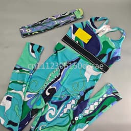 Classic Design Lady Headband Scarf Romper with Letter Signature Logo Yoga Sets Luxury Brand Lady Sports Sets Beachwear