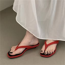 2027 Summer Fashion Shallow Square Clip Toe Slippers Women Low Heels Sandals Elegant Party Flip Flops Female Shoes
