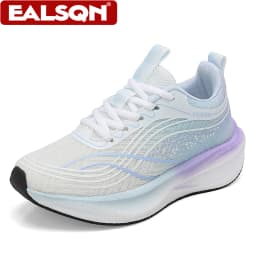 Ultralight Breathable White Sneakers for Women's Casual Lace-Up Walking Shoes Comfortable Outdoor Athletic Trainers
