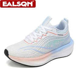 Ultralight Breathable White Sneakers for Women's Casual Lace-Up Walking Shoes Comfortable Outdoor Athletic Trainers