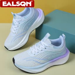 Ultralight Breathable White Sneakers for Women's Casual Lace-Up Walking Shoes Comfortable Outdoor Athletic Trainers